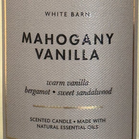BBW Mahogany Vanilla White Barn Bath & Body Works Mason Jar Single Wick Candle - Picture 3 of 10